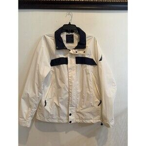 White Nautica Hooded Jacket Windbreaker Mens Size Medium M